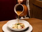 Photo Soupe de poissons, chorizo, parmesan, croûtons - CHEZ MICHEL