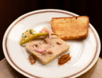 Photo Terrine de foie gras brioche maison, hareng fumé et purée de pomme verte - CHEZ MICHEL