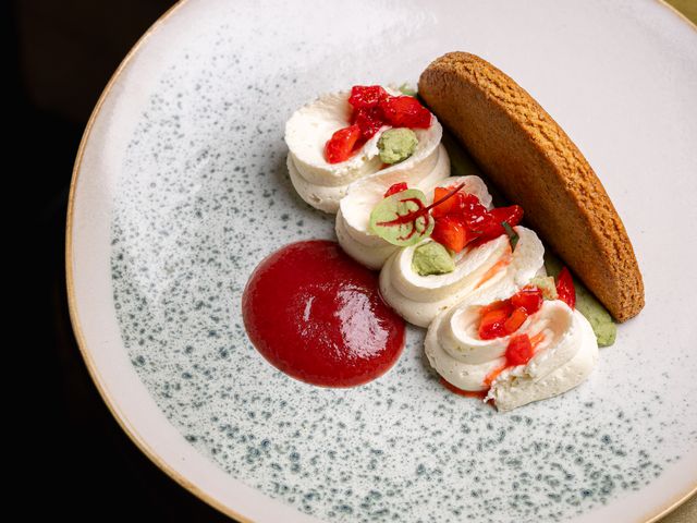 Tartelette chartreuse, estragon et fraises